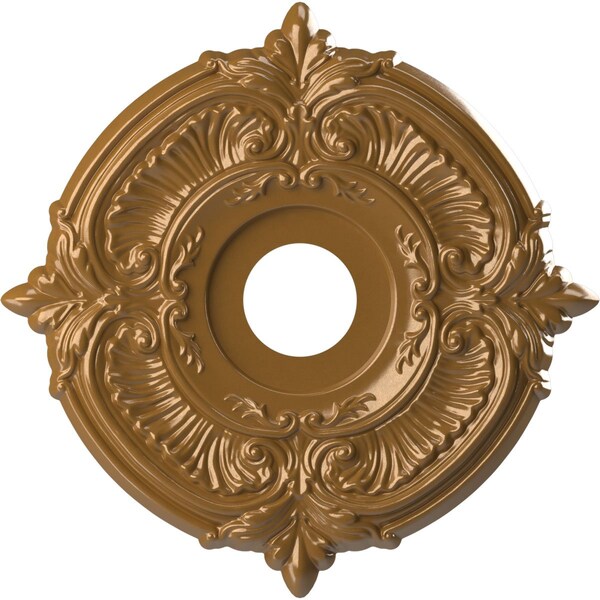 Ekena Millwork Attica PVC Medallion (Canopies up to 5 5/8"), 16"OD x 3 1/2"ID x 1"P, Metallic Vintage Gold CMP16ATDVG - main
